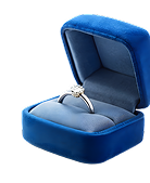 Wedding ring in a blue box